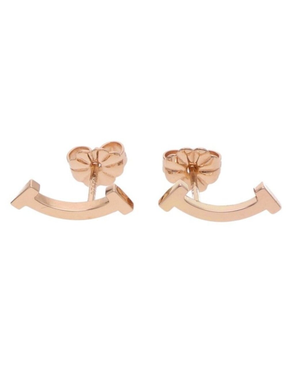 Tiffany & Co T Smile Mini 18k Pink Gold Earrings